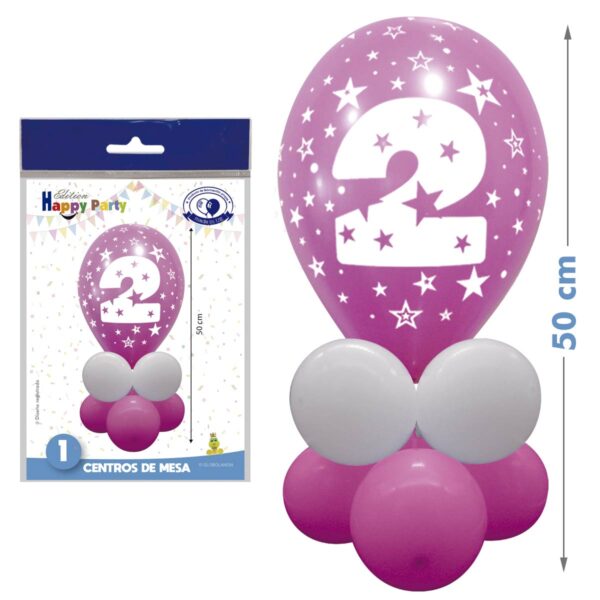 KIT CENTRO NUMERO 2 FUCSIA/BLANCO REF.5664-2