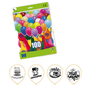 B/ 100 GL. IMPRESO FELIZ CUMPLEAÑOS DE 11GP MIX