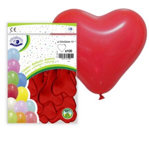B/ 100 GL. CORAZON 32cm Ref.28GP ROJO OSC.-45