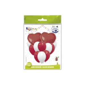 B/ CONJ. GLOBOS POLIAM. CORAZON ROJO-32 R.5285-32