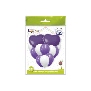 B/ CONJ. GLOBOS POLIAM. CORAZON LILA-34 R.5285-34