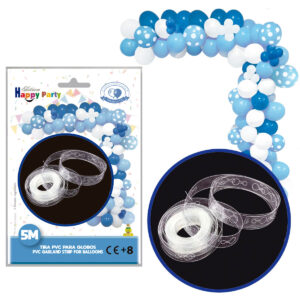 B/ 1 TIRA 130 AGUJEROS PVC 5 m PARA GLOBOS R.5358