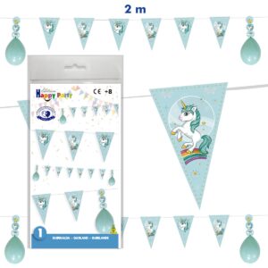 GUIRNALDA UNICORNIO AGUAMARINA