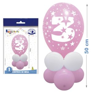 KIT CENTRO NUMERO 3 ROSA/BLANCO REF.5662-3