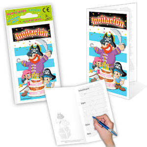B/ 6 TARJETA INVITACIÓN PIRATAS