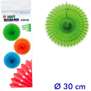 B/ PARTYDECO 1 ABANICO 30 CM VERDE-12