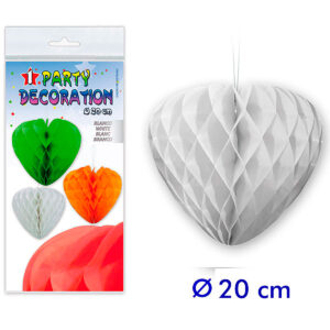 B/ PARTYDECO 1 CORAZON ABEJA 20 CM BLANCO-01