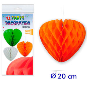 B/ PARTYDECO 1 CORAZON ABEJA 20 CM NARANJA-04