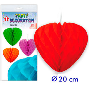 B/ PARTYDECO 1 CORAZON ABEJA 20 CM ROJO-05