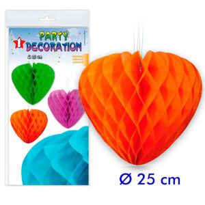 B/ PARTYDECO 1 CORAZON ABEJA 25 CM NARANJA-04