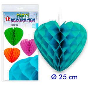 B/ PARTYDECO 1 CORAZON ABEJA 25 CM CELESTE-09