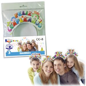 B/ 3 DIADEMA FELIZ CUMPLEAÑOS