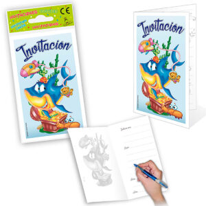 B/ 6 TARJETA INVITACIÓN ANIMALES MARINOS