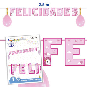B/ GUIRNALDA UNICORNIO FELICIDADES FUCSIA-07
