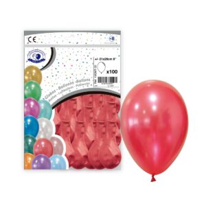 B/100 GLOBO METALIZ. Ref.10GMT ROJO 32