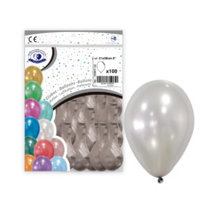 B/100 GLOBO METALIZ. Ref.10GMT PLATA-38
