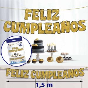 B/ GUIRNALDA FELIZ CUMPLEAÑOS ORO