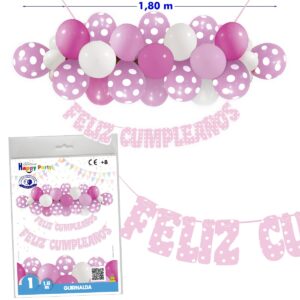 B/ GUIRNALDA GLOBOS PUNTOS CUMPLEAÑOS ROSA-06