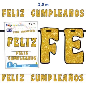 B/ GUIRNALDA ORO FELIZ CUMPLEAÑOS R.5299