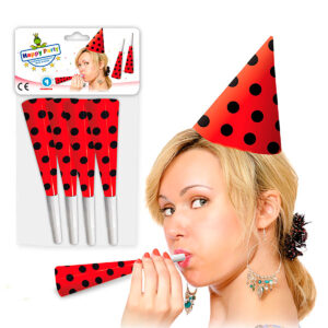 B/4 TROMPETAS ROJAS PUNTOS NEGROS