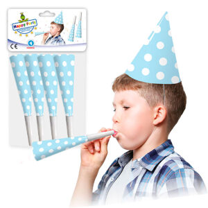 B/4 TROMPETAS CELESTE PUNTOS BLANCOS