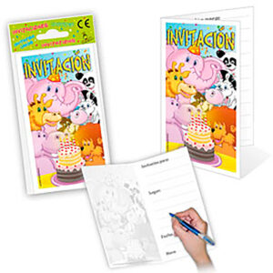 B/ 6 TARJETA INVITACIÓN ANIMALES