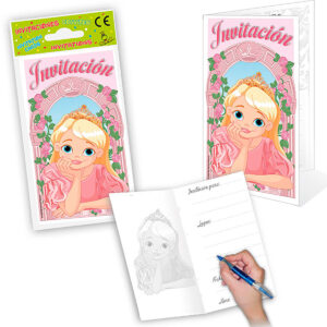 B/ 6 TARJETA INVITACIÓN PRINCESA-CASTILLO