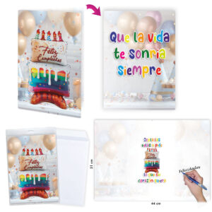 B/ TARJETÓN F.CUMPLEAÑOS TARTA R.6627-02