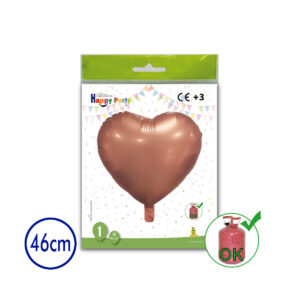 B/1 POLIAMIDA CORAZON 46cm ORO ROSA R.201-S71X1