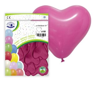 B/100 GLOBO CORAZON 32cm Ref.28·P FUSCIA