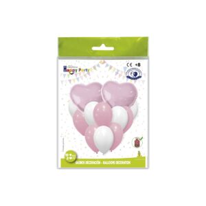 B/ CONJ. GLOBOS POLIAM. CORAZON ROSA-64 R.5285-64