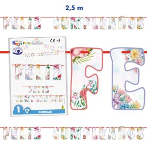 B/ GUIRNALDA F CUMPLEAÑOS FLORES ACUARELA REF.5300