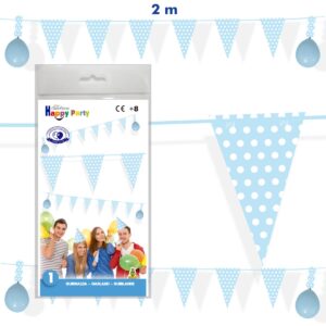 B/ GUIRNALDA BANDERINES TRIANGULARES CELESTE