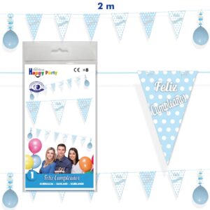 B/ GUIR. BANDERINES TRIANGU. FELIZ CUMPLE. CELESTE