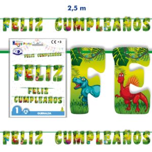 B/ GUIRNALDA DINO JURASSIC FELIZ CUMPLEAÑOS R.5521