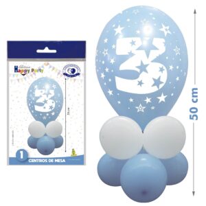 KIT CENTRO NUMERO 3 CELESTE/BLANCO REF.5661-3