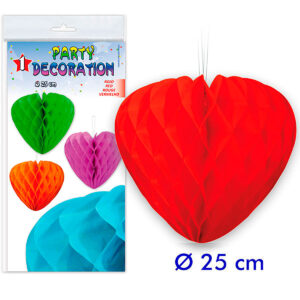 B/ PARTYDECO 1 CORAZON ABEJA 25 CM ROJO-05