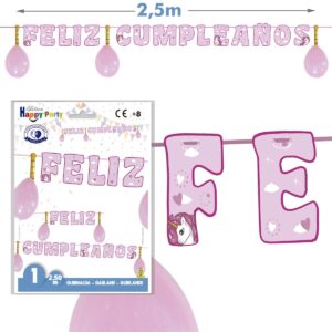 B/ GUIRNALDA UNICORNIO FELIZ CUMPLE. FUCSIA-07