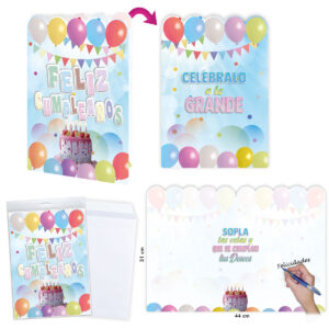 B/ TARJETÓN FELIZ CUMPLEAÑOS PASTEL R.6625-02