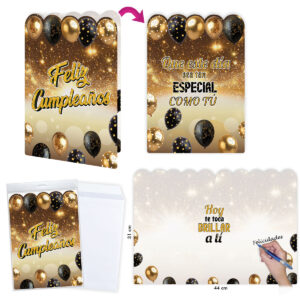 B/ TARJETÓN FELIZ CUMPLEAÑOS ORO R.6625-04