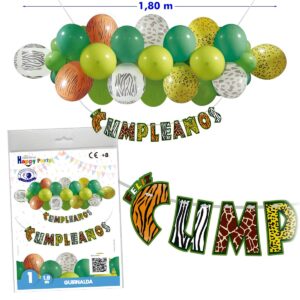 B/ GUIRNALDA GLOBOS ANIMALES SALVAJES CUMPLEAÑOS
