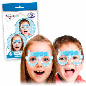 B/6 GAFAS INFANTILES PUNTOS CELESTE
