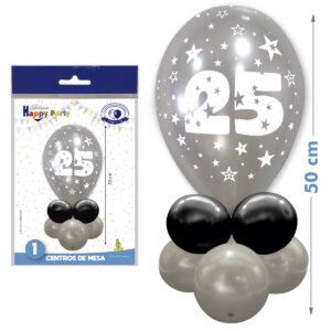 KIT CENTRO NUMERO 25 PLATA/NEGRO REF.5665