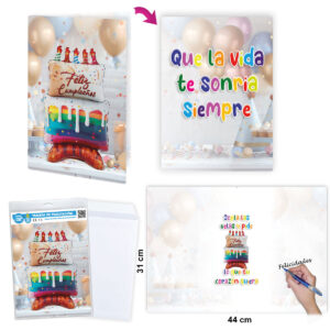 B/ TARJETÓN F.CUMPLEAÑOS TARTA R.6627-02