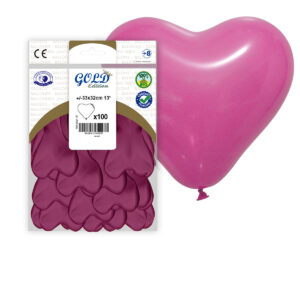B/100 GLOBO CORAZON 32cm Ref.28·P FUSCIA