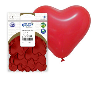 B/ 100 GL. CORAZON 32cm Ref.28GP ROJO OSC.-45