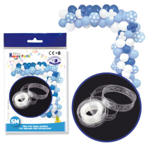 B/ 1 TIRA 130 AGUJEROS PVC 5 m PARA GLOBOS R.5358