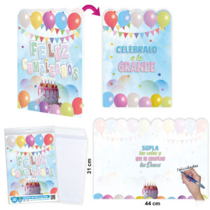 B/ TARJETÓN FELIZ CUMPLEAÑOS PASTEL R.6625-02