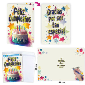 B/ TARJETÓN F.CUMPLEAÑOS ESTRELLAS R.6627-03